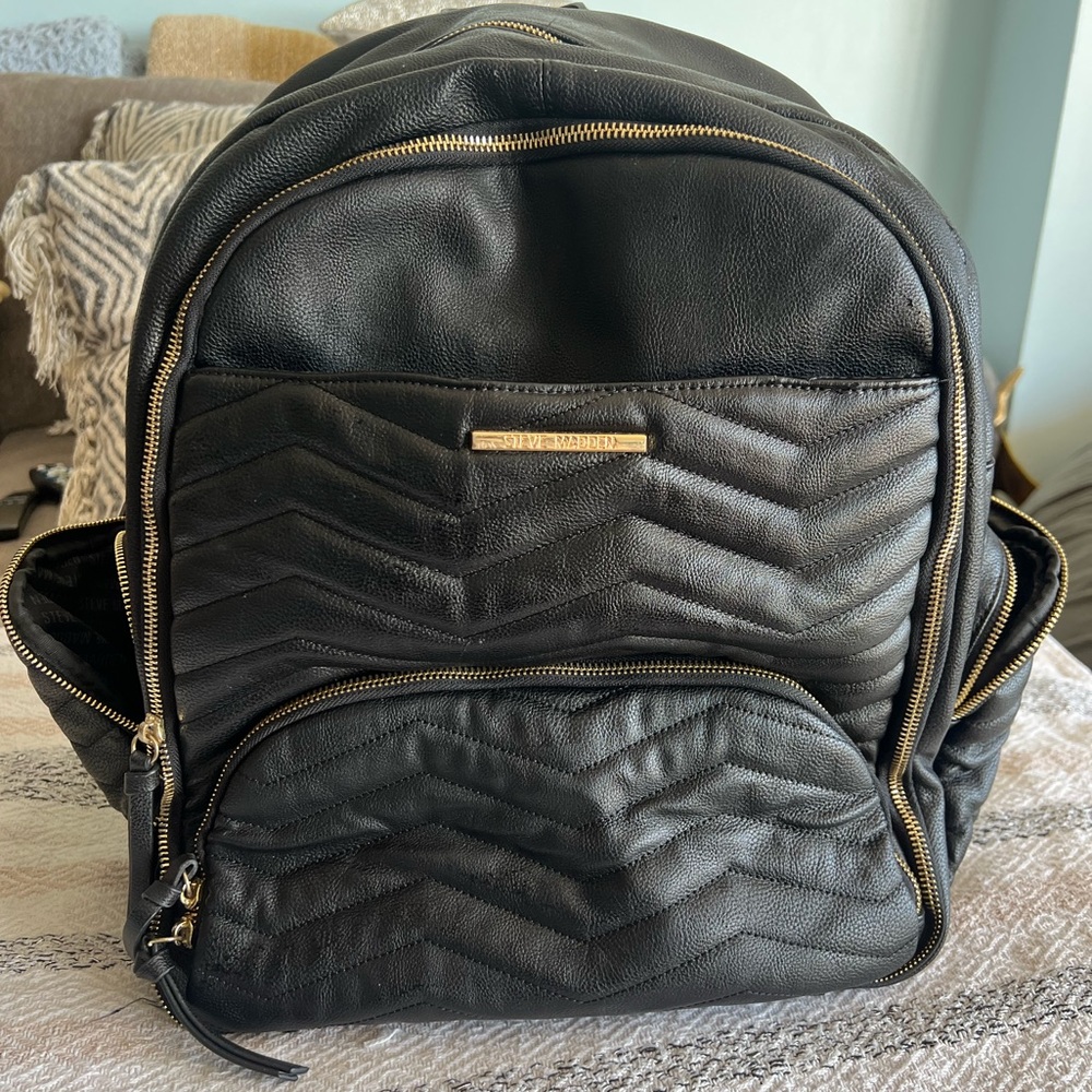 Steve Madden Black Leather Back Pack